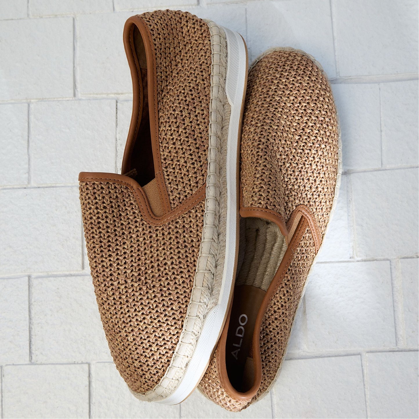 Johnney Cognac Textile Raffia Men's Espadrilles - Espadrille | Aldo Premium