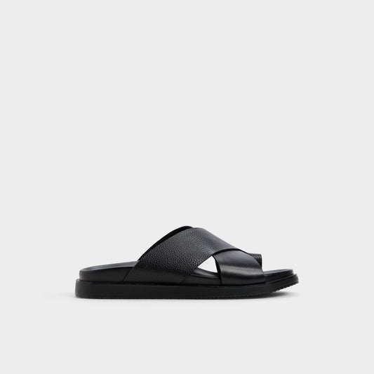 Darley Black Men's Sandals & Slides - Strappy flat sandal | Aldo Premium
