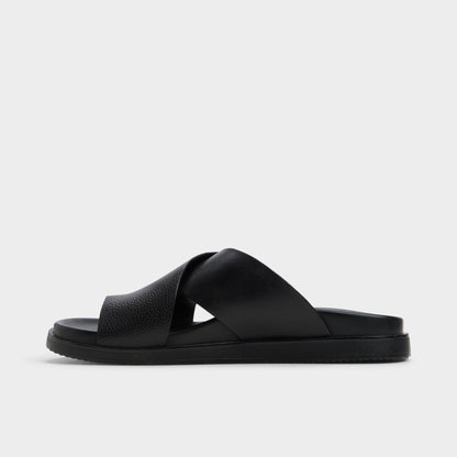 Darley Black Men's Sandals & Slides - Strappy flat sandal | Aldo Premium