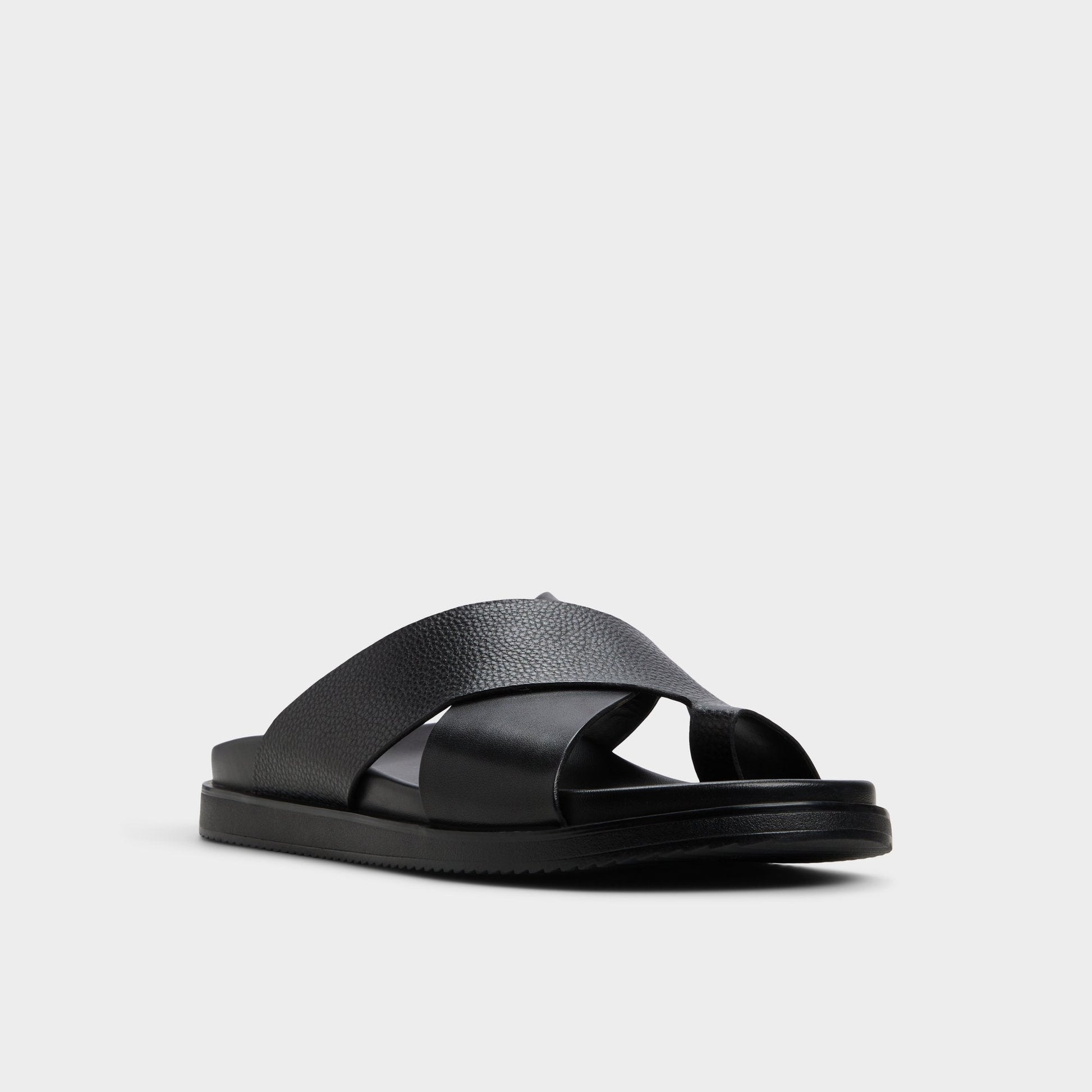 Darley Black Men's Sandals & Slides - Strappy flat sandal | Aldo Premium