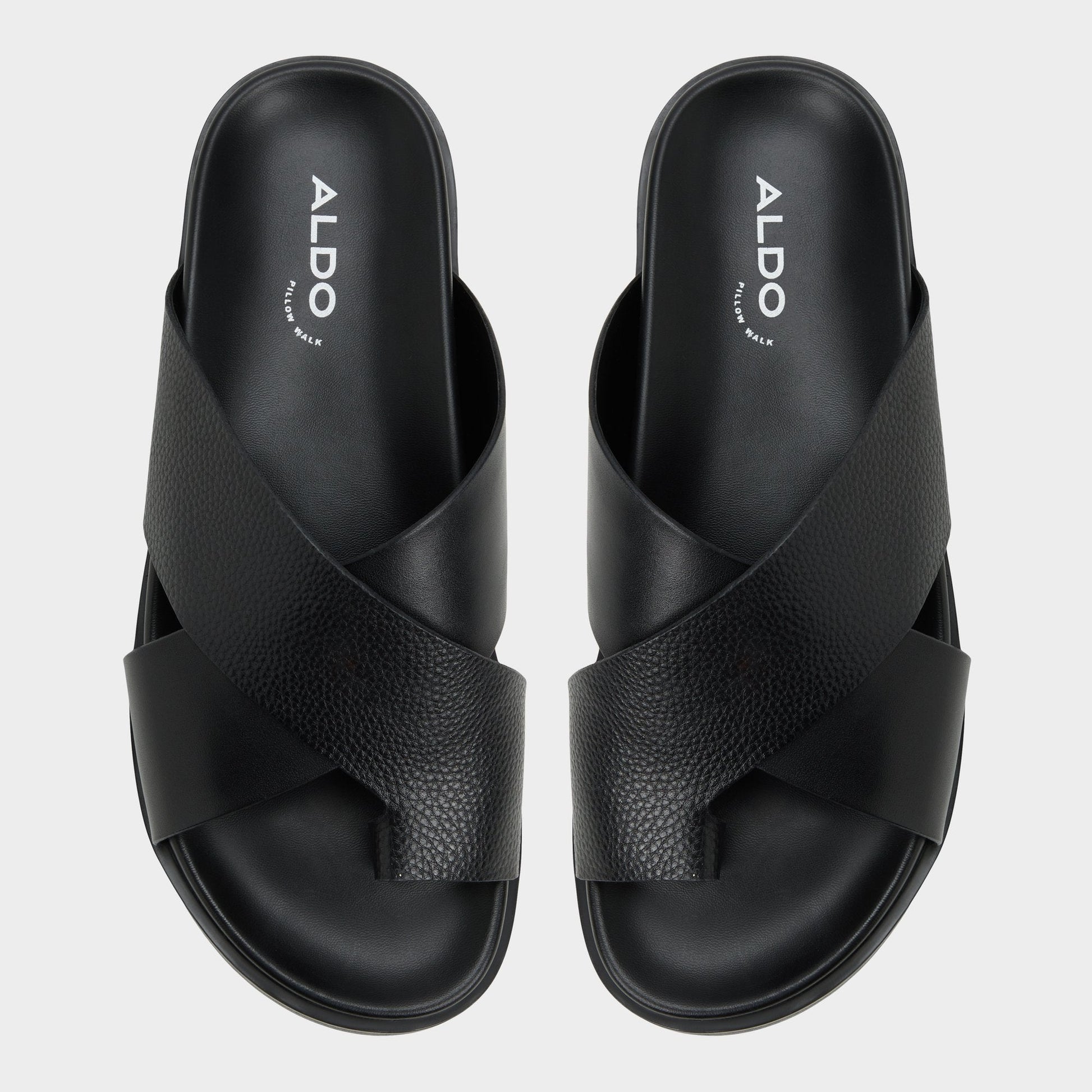 Darley Black Men's Sandals & Slides - Strappy flat sandal | Aldo Premium