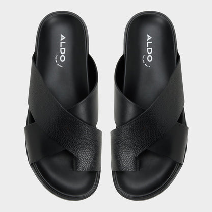 Darley Black Men's Sandals & Slides - Strappy flat sandal | Aldo Premium