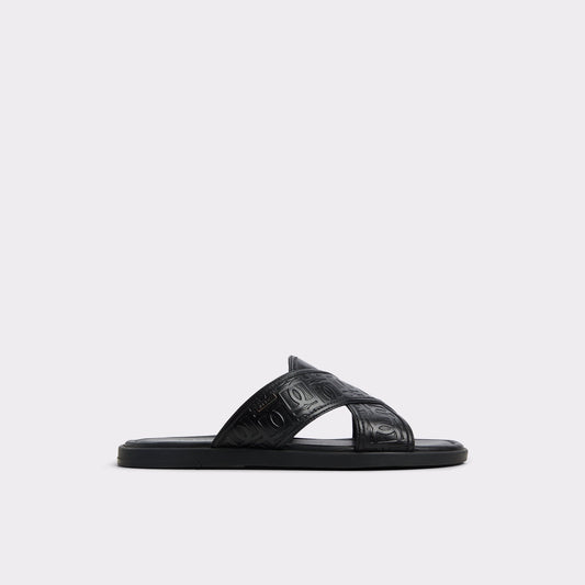 Olino Open Black Men's Slides - Slide sandal | Aldo New