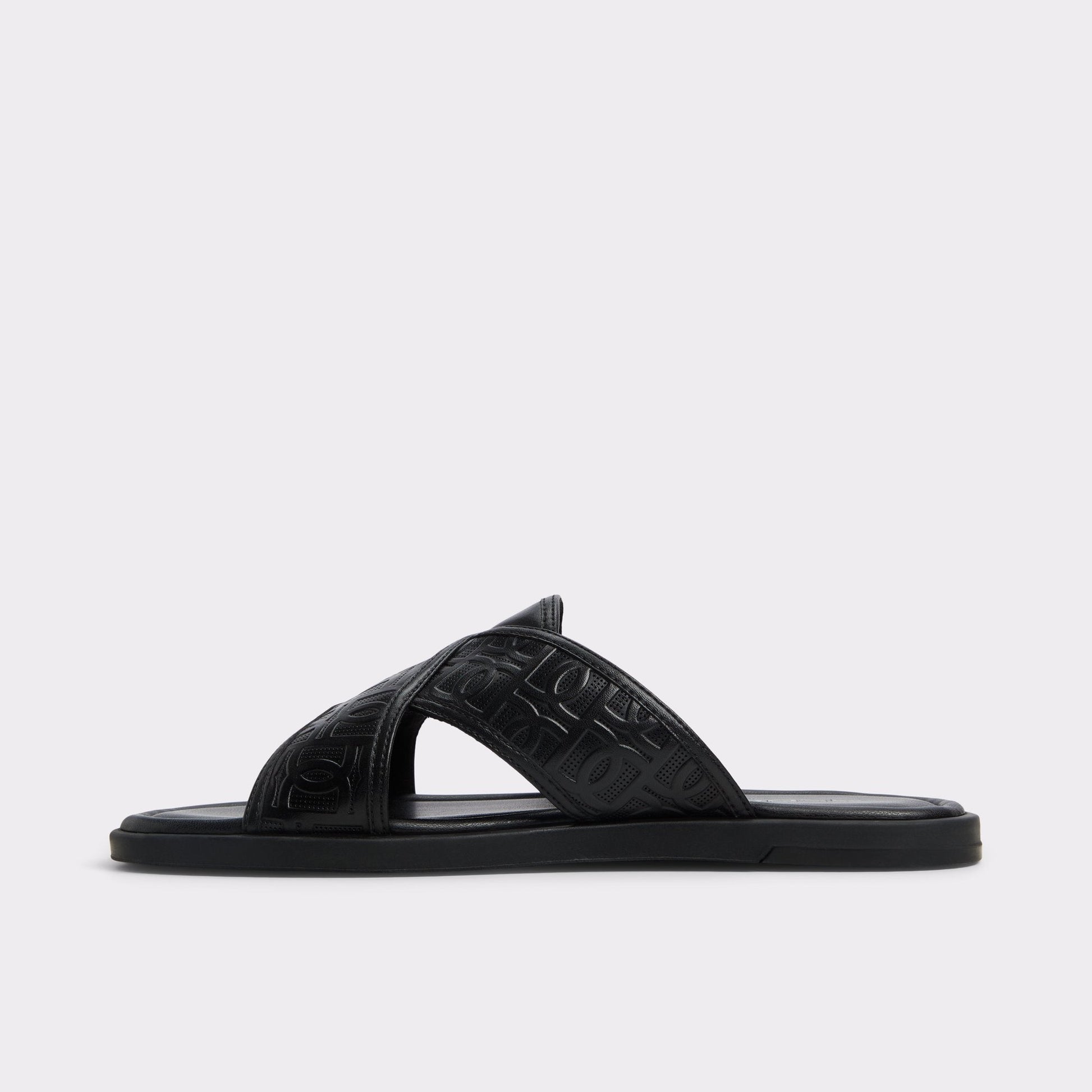 Olino Open Black Men's Slides - Slide sandal | Aldo New
