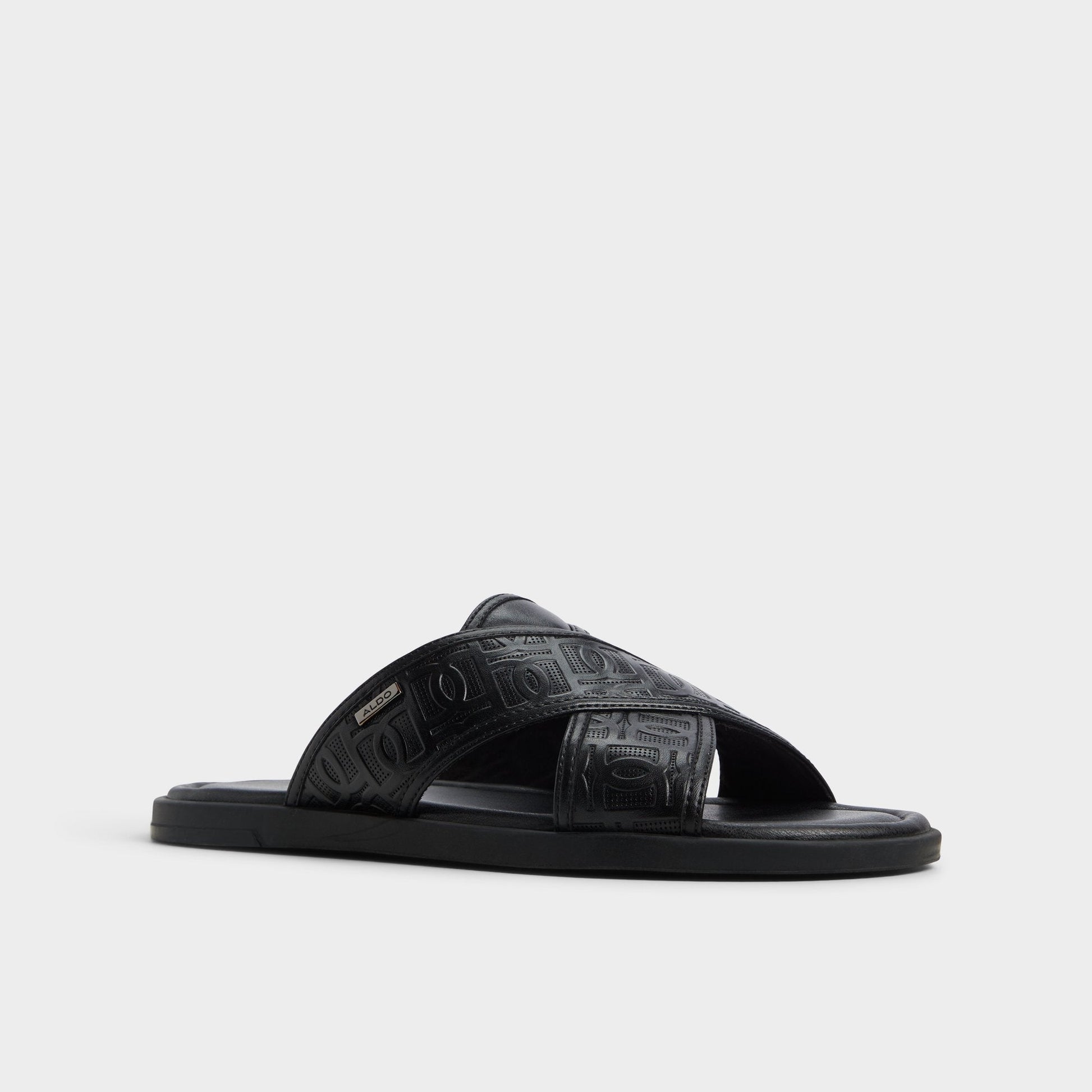 Olino Open Black Men's Slides - Slide sandal | Aldo New