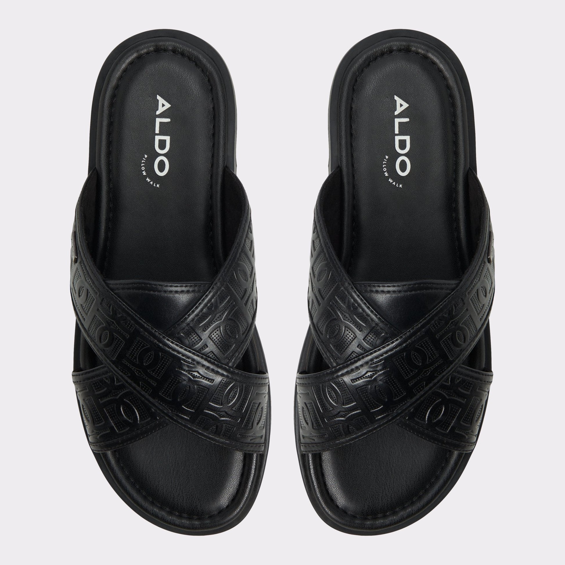 Olino Open Black Men's Slides - Slide sandal | Aldo New