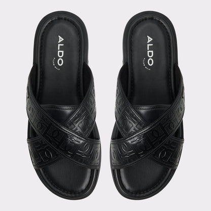 Olino Open Black Men's Slides - Slide sandal | Aldo New