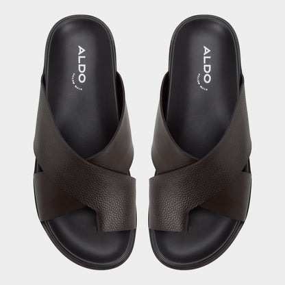 Darley Dark Brown Men's Sandals & Slides - Strappy flat sandal | Aldo Featured