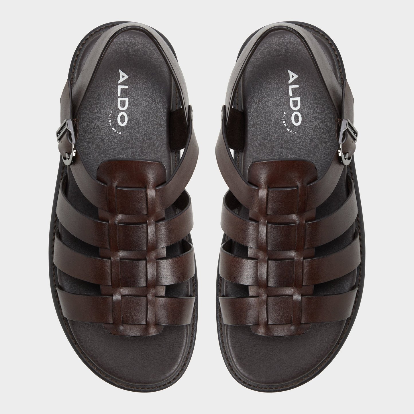Warley Dark Brown Men's Sandals & Slides - Strappy flat sandal | Aldo Premium