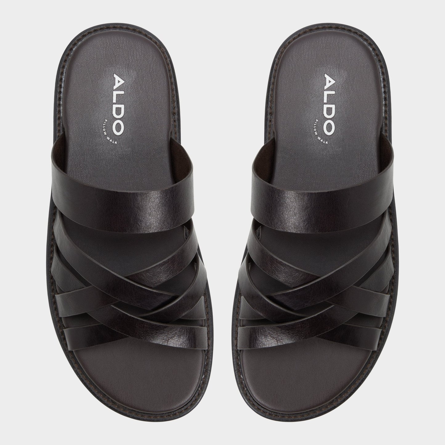 Haniff Brown Men's Sandals & Slides - Strappy flat sandal | Aldo Signature