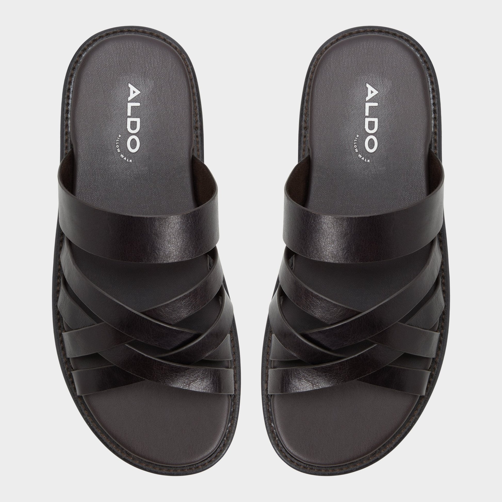 Haniff Brown Men's Sandals & Slides - Strappy flat sandal | Aldo Signature