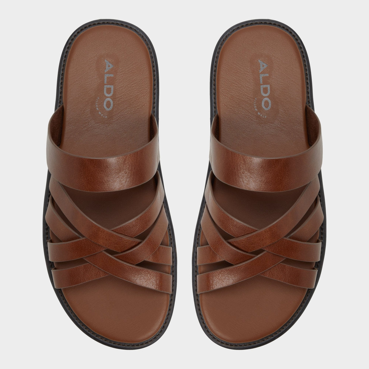 Haniff Cognac Men's Sandals & Slides - Strappy flat sandal | Aldo Premium