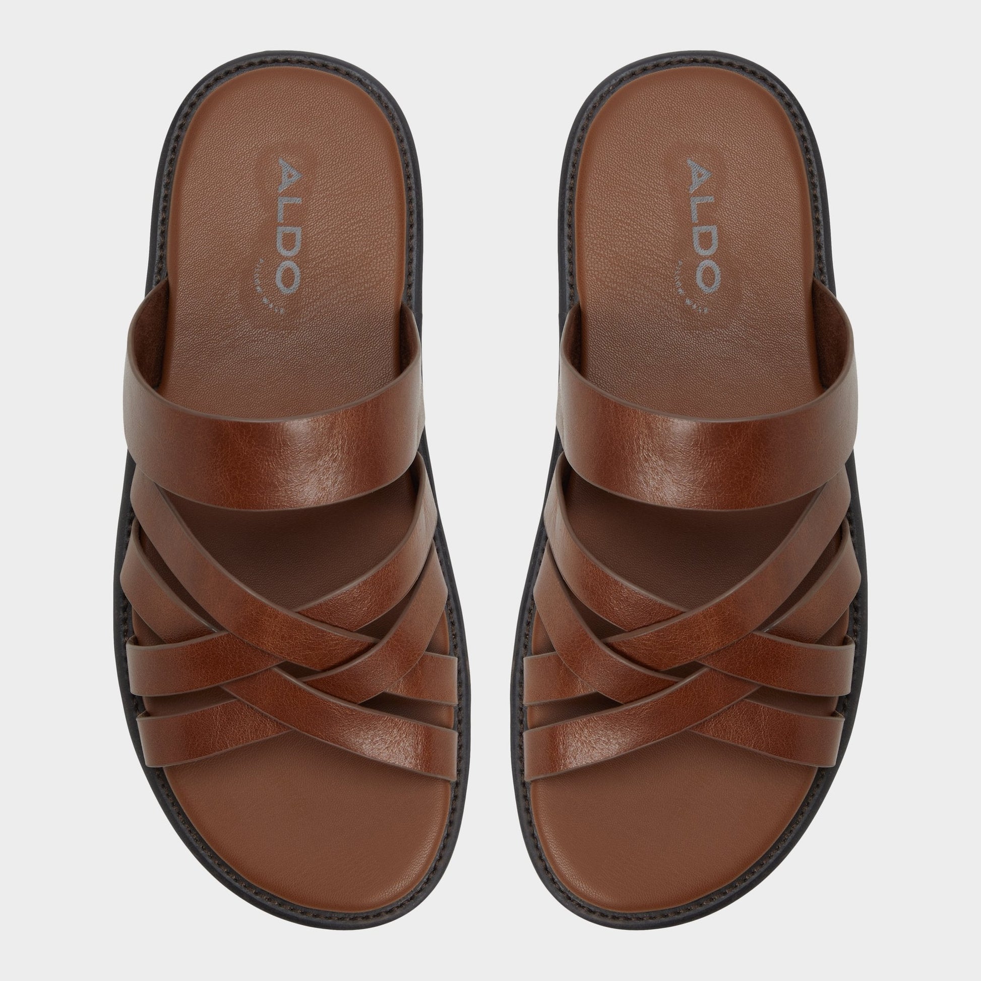 Haniff Cognac Men's Sandals & Slides - Strappy flat sandal | Aldo Premium