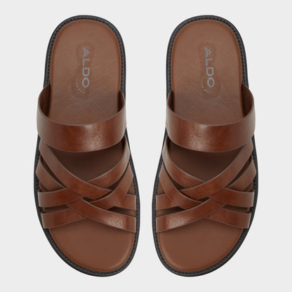 Haniff Cognac Men's Sandals & Slides - Strappy flat sandal | Aldo Premium