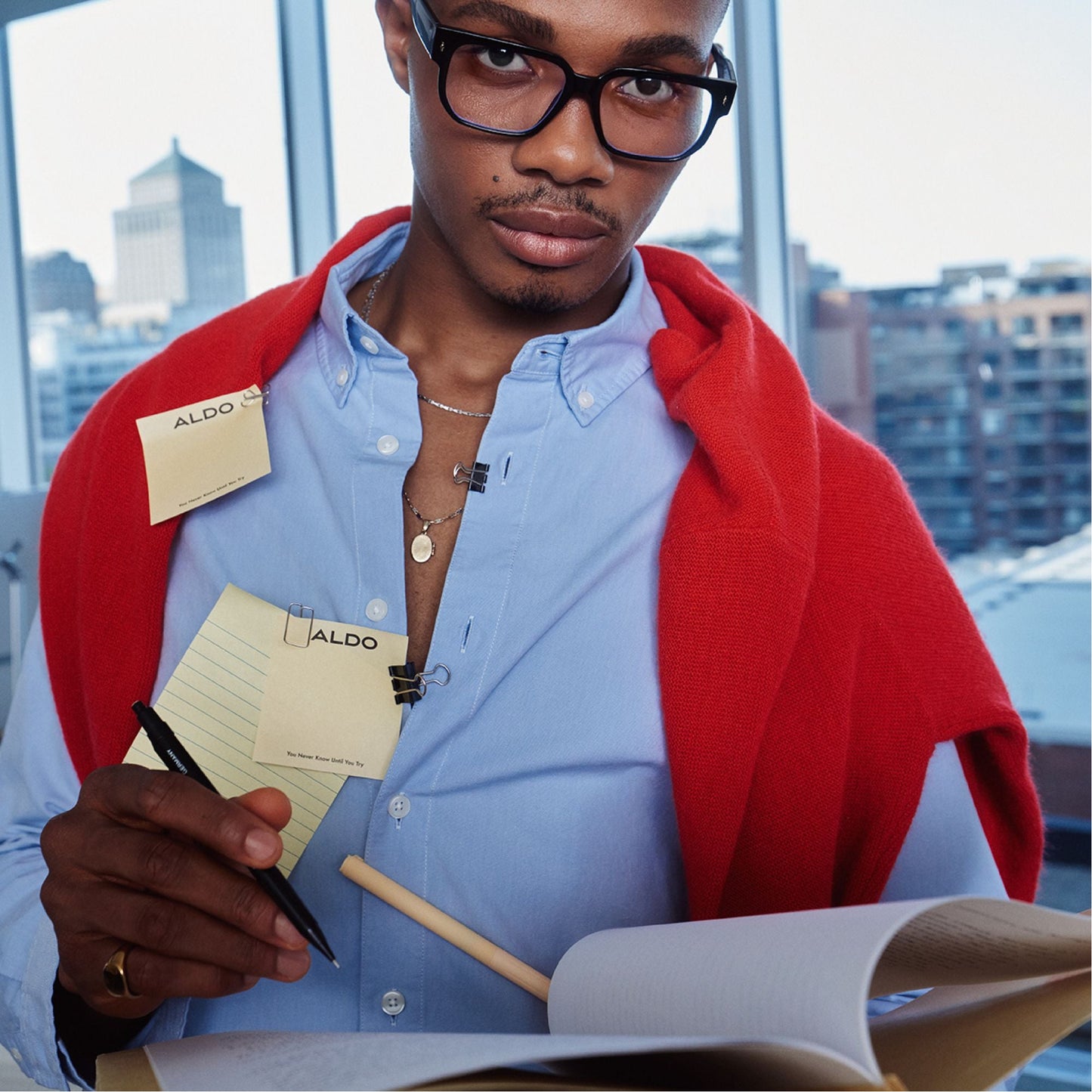Nightfall Black Men's Rectangle - Non-prescription reading glasses | Aldo Premium
