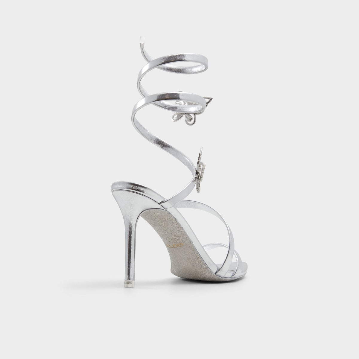 Ocia in Silver - Stiletto strappy sandal | Aldo Classic