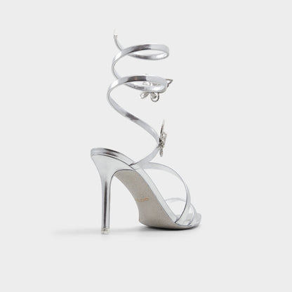 Ocia in Silver - Stiletto strappy sandal | Aldo Classic