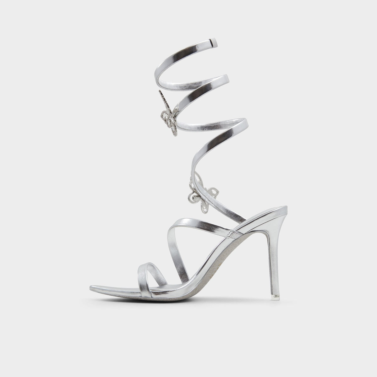 Ocia in Silver - Stiletto strappy sandal | Aldo Classic