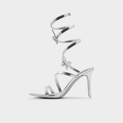 Ocia in Silver - Stiletto strappy sandal | Aldo Classic